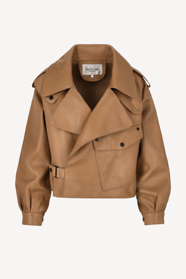 Kurtka ze skóry naturalnej w kolorze karmelowym