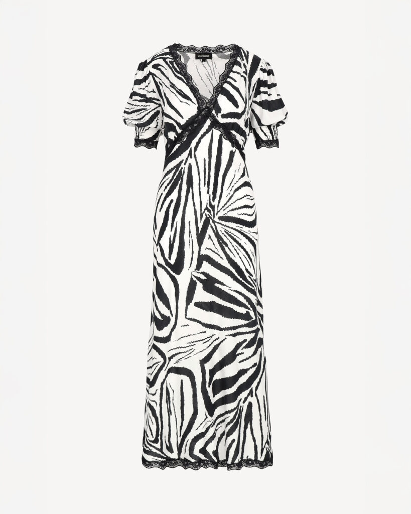 Sukienka midi z kolekcji premium PRINT ZEBRA