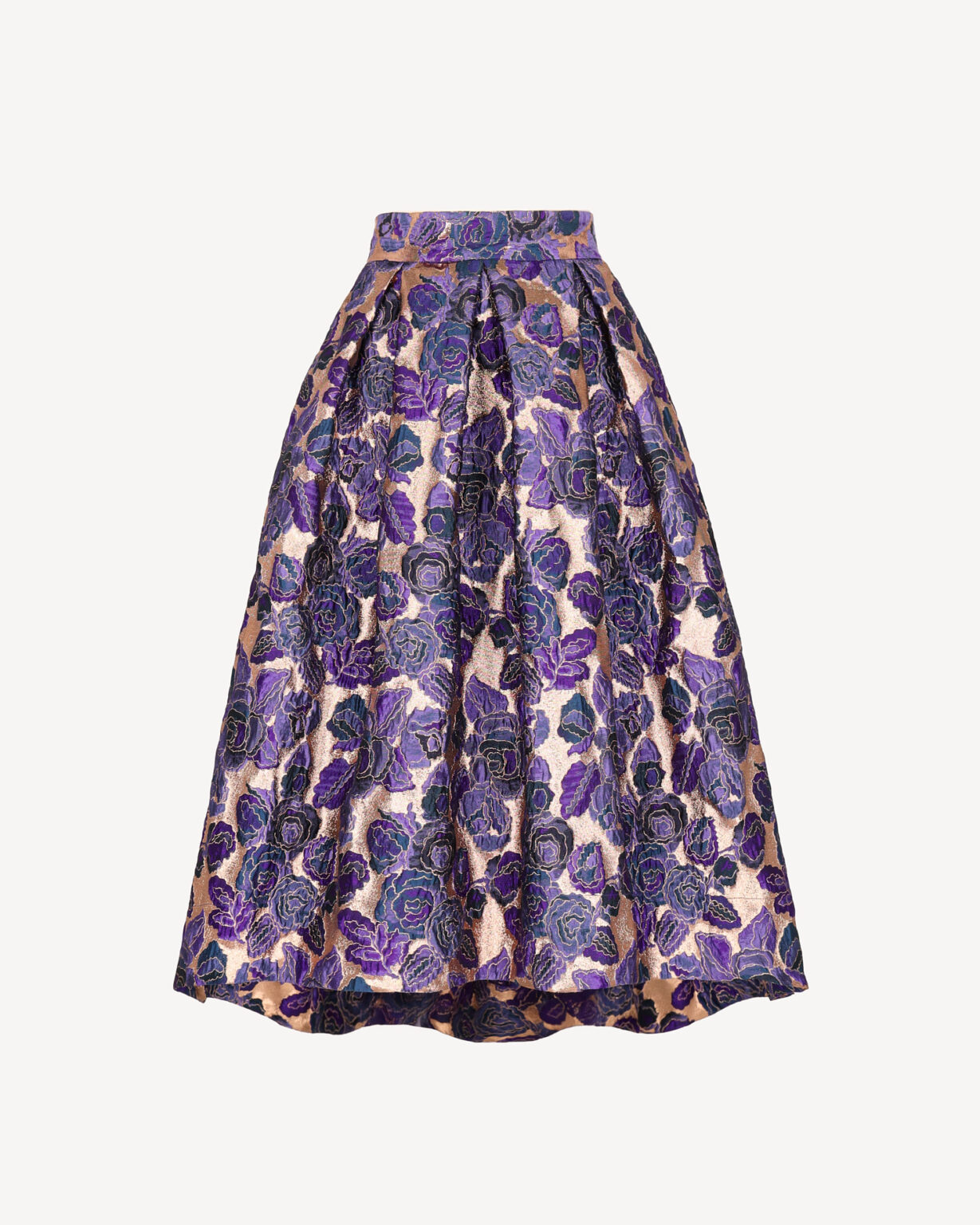 Elegancka spódnica midi w rozkloszowanym fasonie w kwiaty