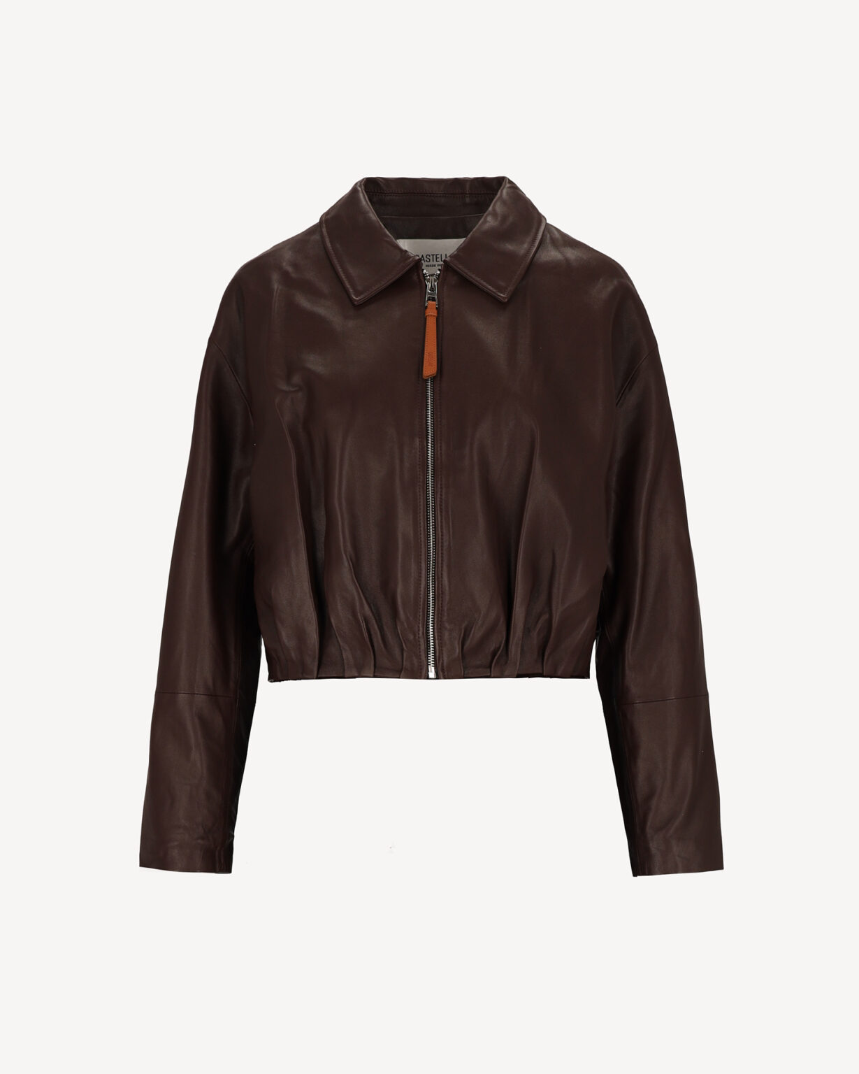 Skórzana ramoneska w odcieniu gorzkiej czekolady