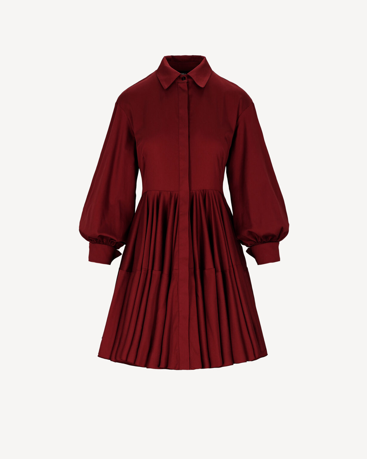 Sukienka Celinea mini bordowa koszulowa