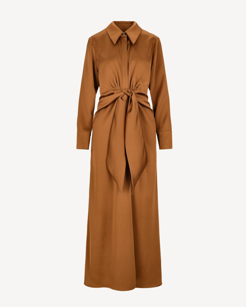 Elegancka sukienka maxi z wiązaniem w talii
