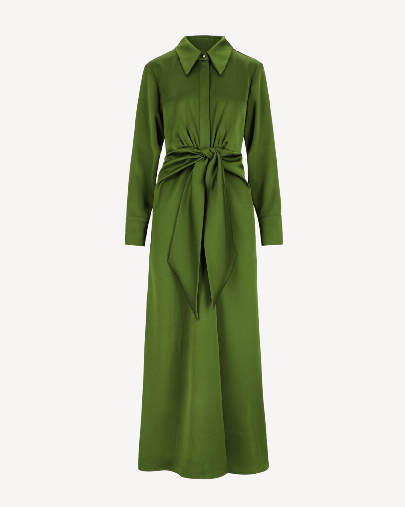 Elegancka sukienka maxi z wiązaniem w talii