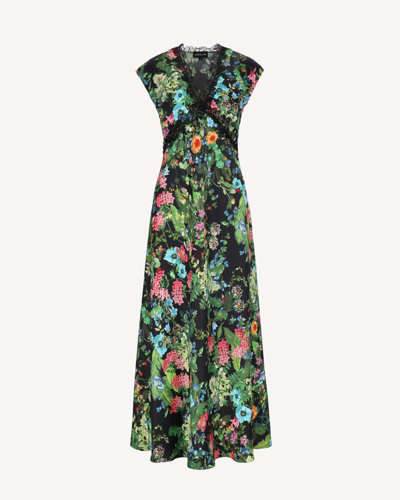Elegancka sukienka maxi w kwiatowy print