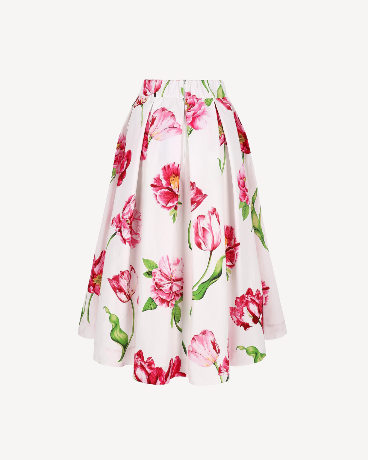 spódnica midi w kwiaty z kieszeniami elegancka