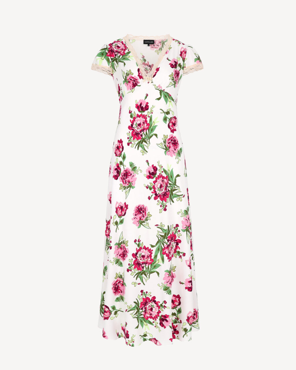 sukienka maxi w kwiaty biała kremowa wiskoza