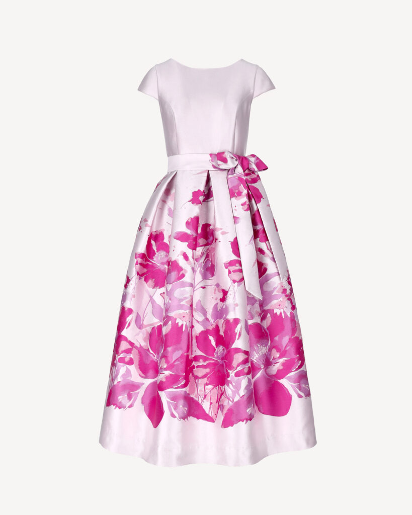 Elegancka sukienka midi z kwiatowym printem castellani